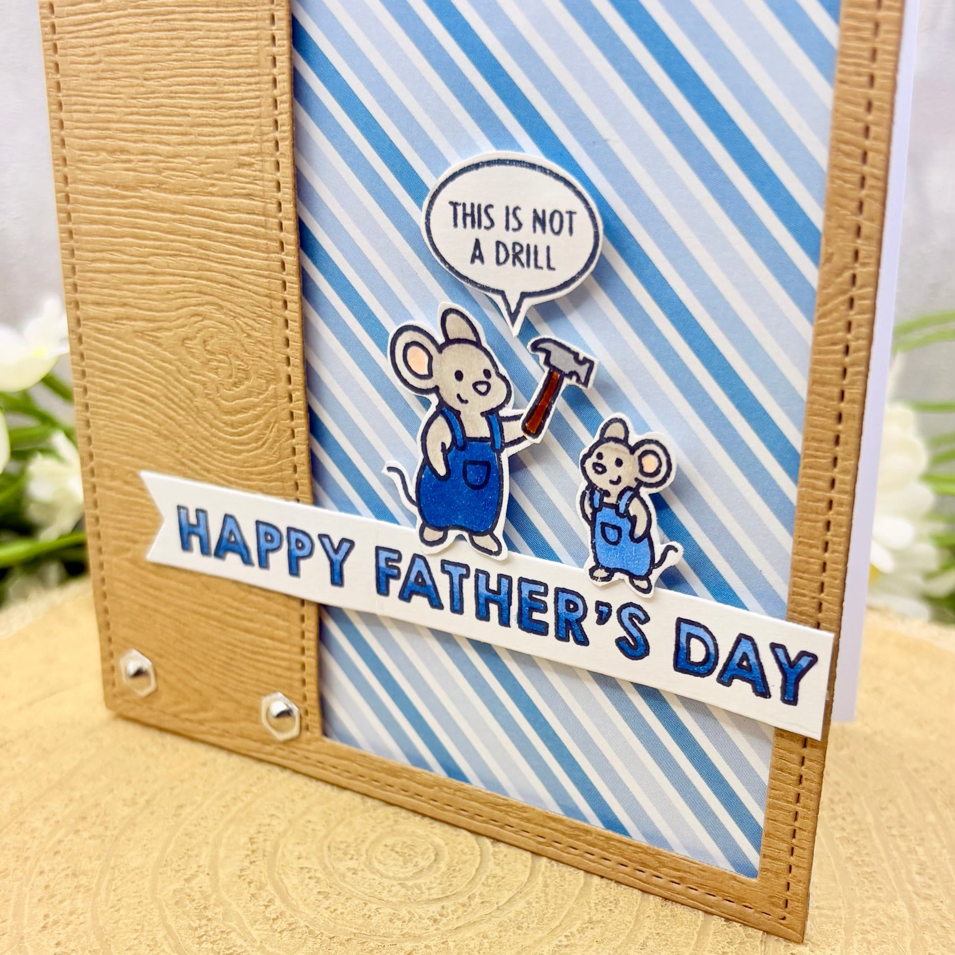 DIY Mouse & Hammer Handmade Father's Day Card-2
