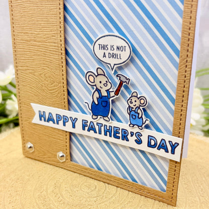 DIY Mouse & Hammer Handmade Father's Day Card-2