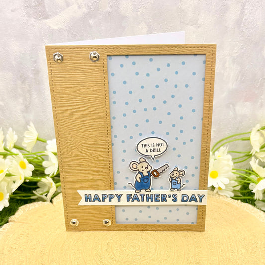 DIY Mouse & Saw Handmade Father's Day Card-1
