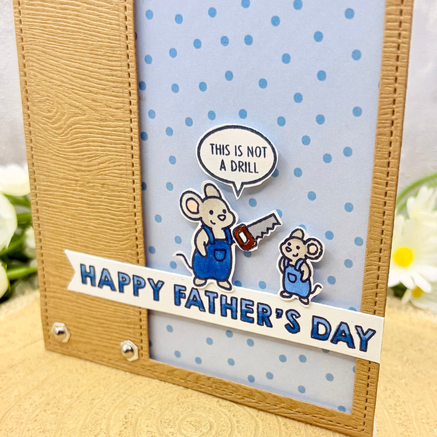 DIY Mouse & Saw Handmade Father's Day Card-2