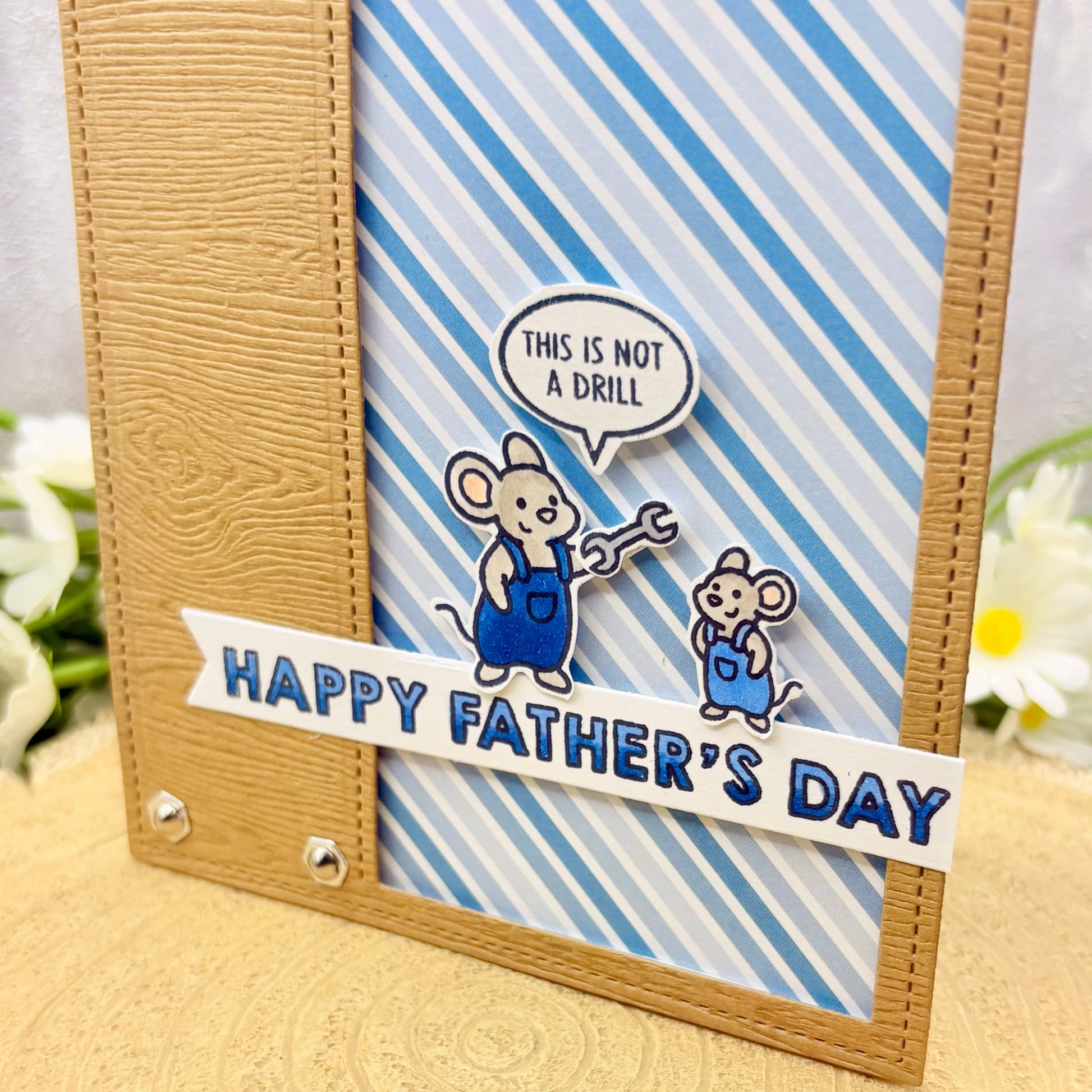 DIY Mouse & Spanner Wrench Handmade Father's Day Card-2