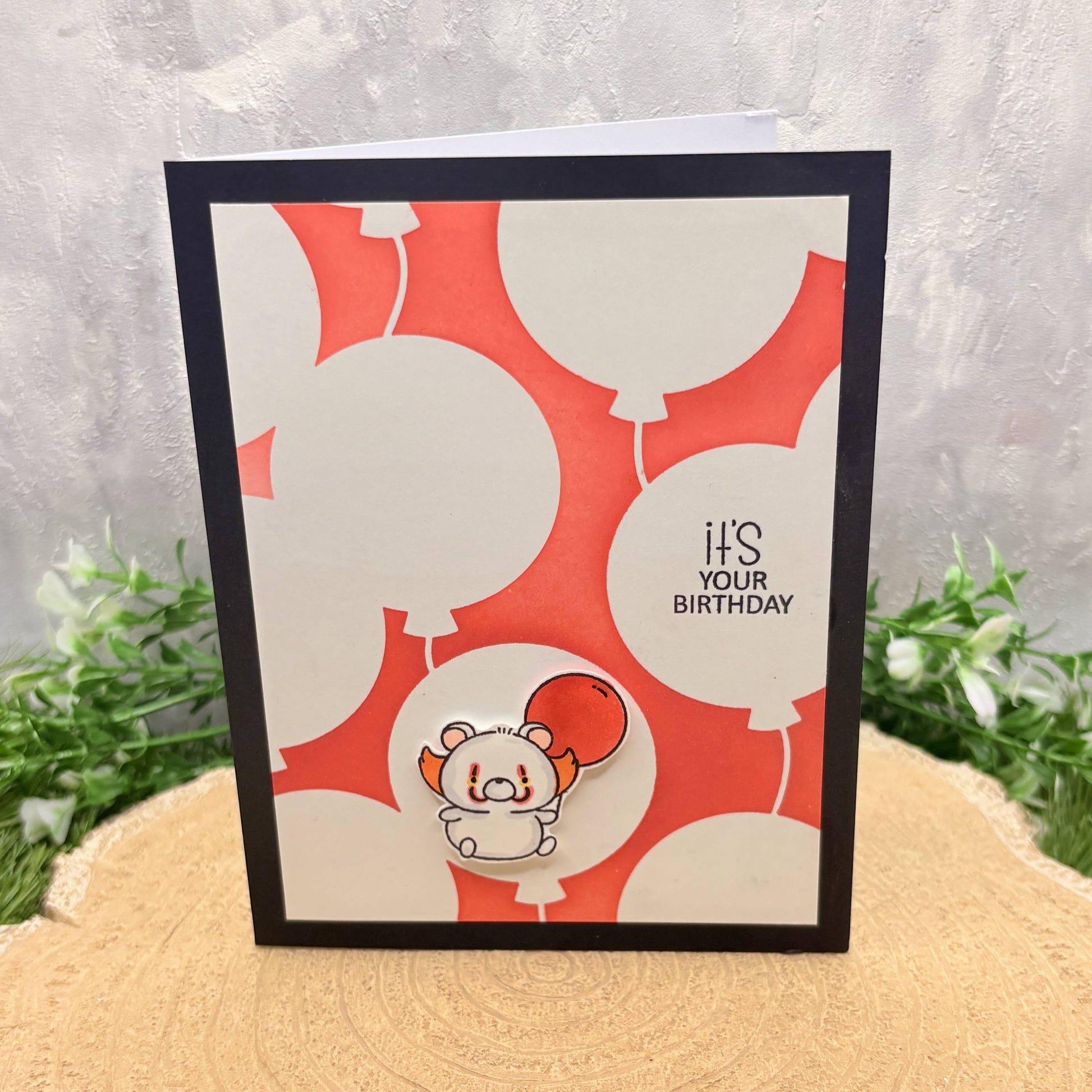 Dressed as Pennywise Character It's Your Birthday Handmade Card-1