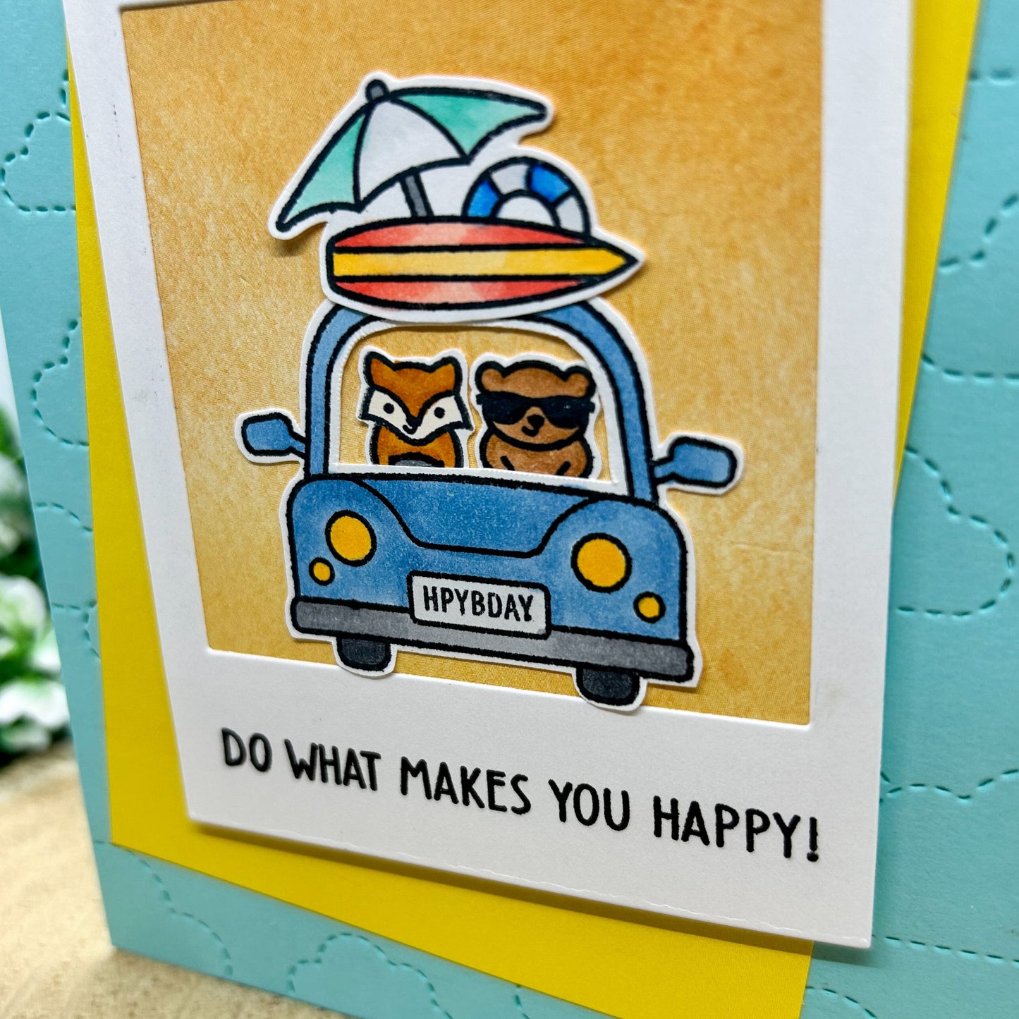 Driving Animals Photo Scene Handmade Birthday Card-2