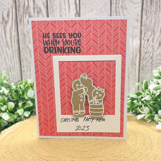 Drunk Gingerbread Couple Funny Handmade Christmas Card