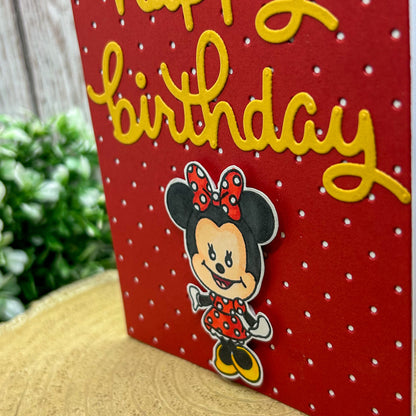 Mouse Girl Handmade Character Birthday Card