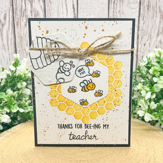 Eco-friendly Bee Handmade Teacher Thank You Card With Seed Paper Gift