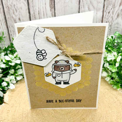 Eco-friendly Bee Themed Handmade Card With Seed Paper Gift