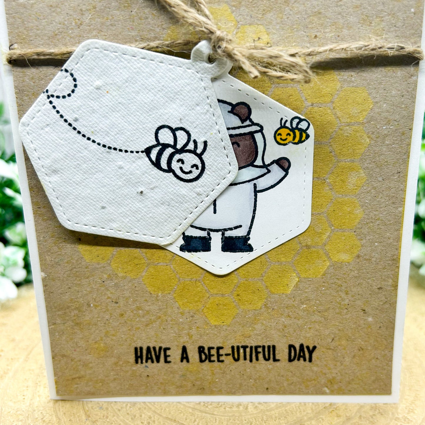 Eco-friendly Bee Themed Handmade Card With Seed Paper Gift