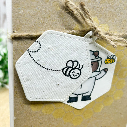 Eco-friendly Bee Themed Handmade Card With Seed Paper Gift