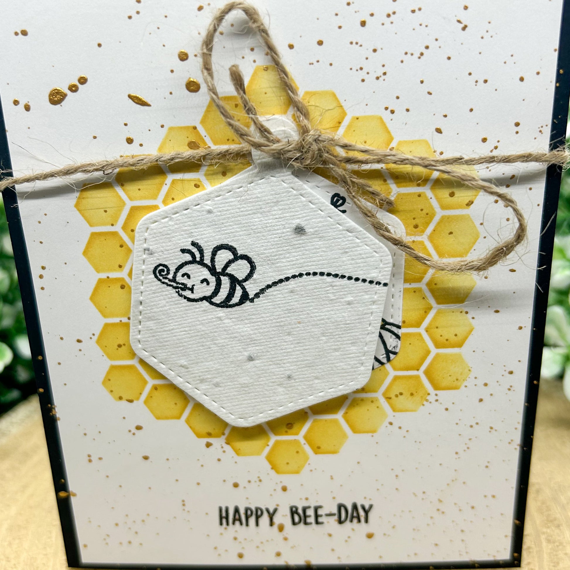 Eco-friendly Party Bee Handmade Birthday Card With Seed Paper Gift-2