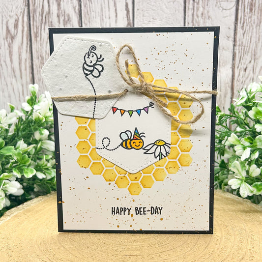 Eco-friendly Party Bee Handmade Birthday Card With Seed Paper Gift
