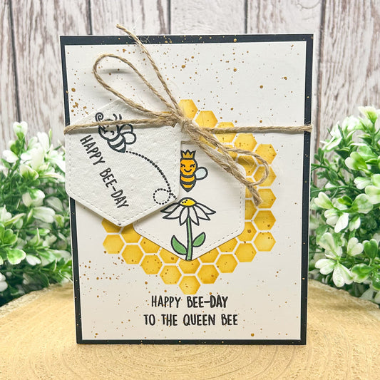 Eco-friendly Queen Bee Handmade Birthday Card With Seed Paper Gift