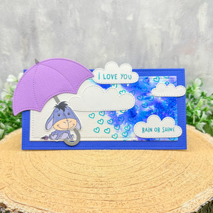 Eeyore I love You Rain Or Shine Handmade Character Card