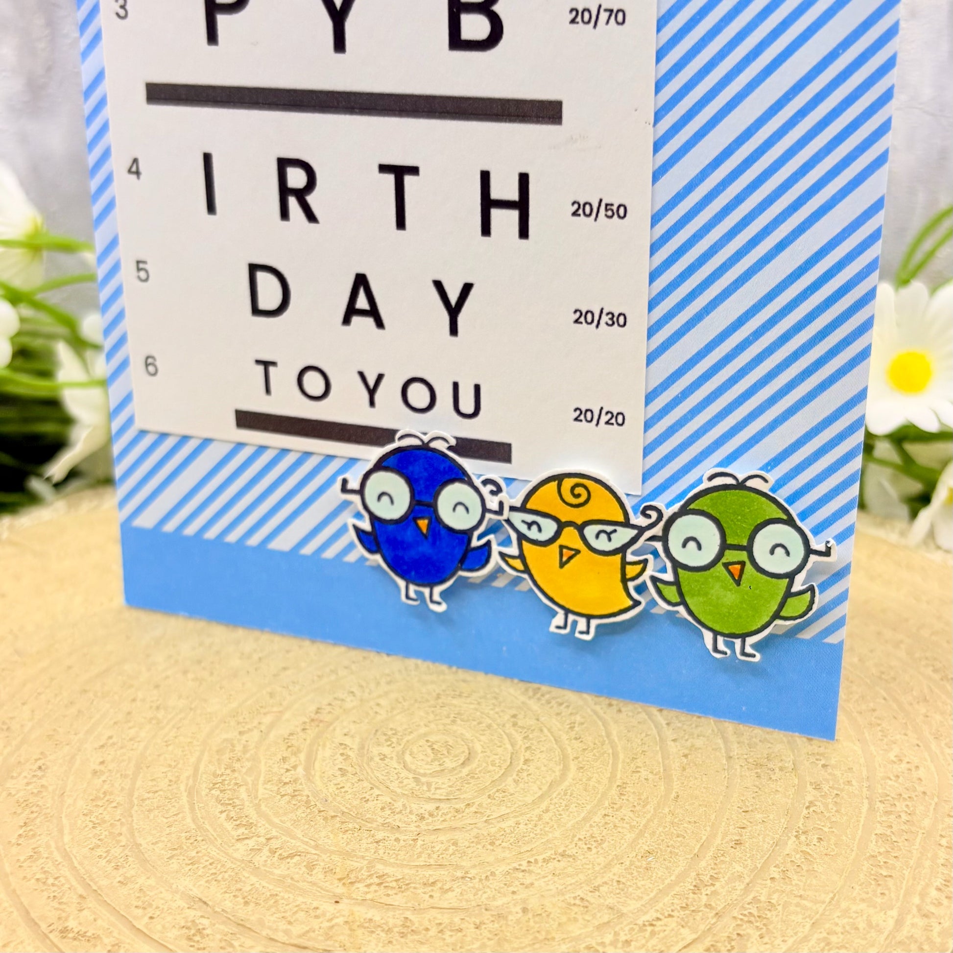 Eye Test Birds Handmade Birthday Card-2