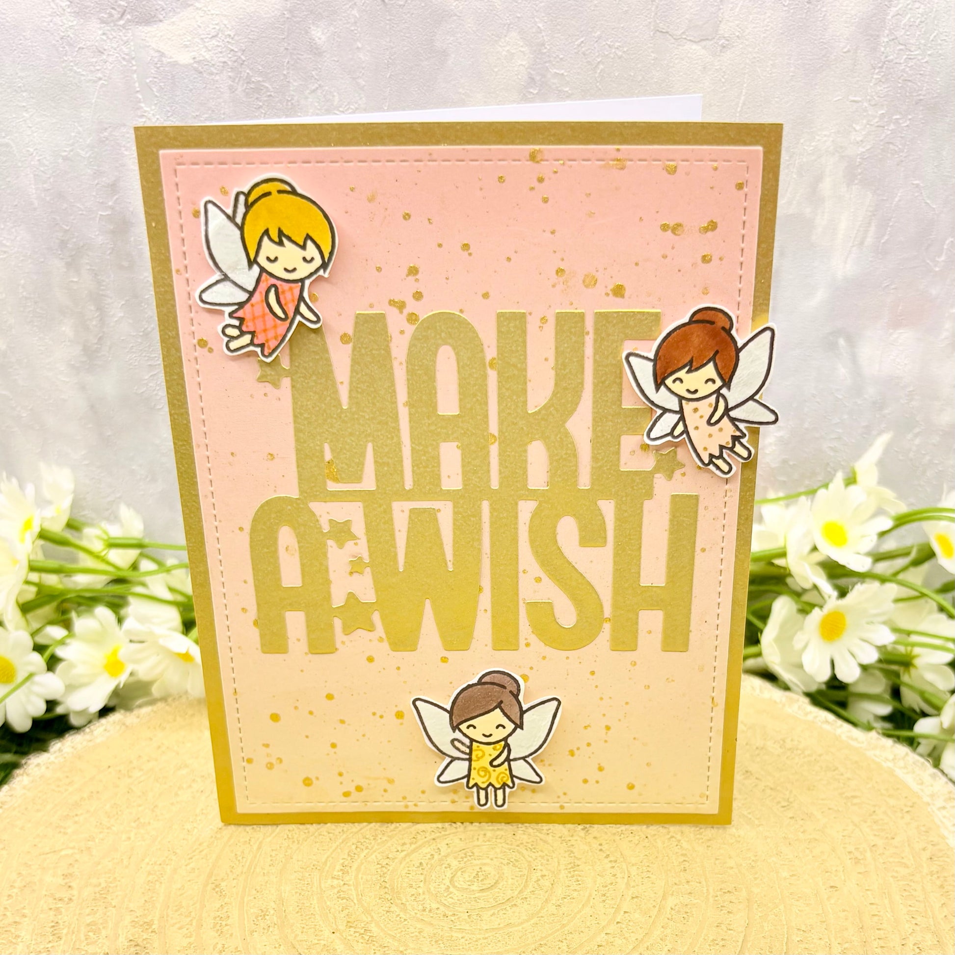 Fairies Make A Wish Handmade Birthday Card-1