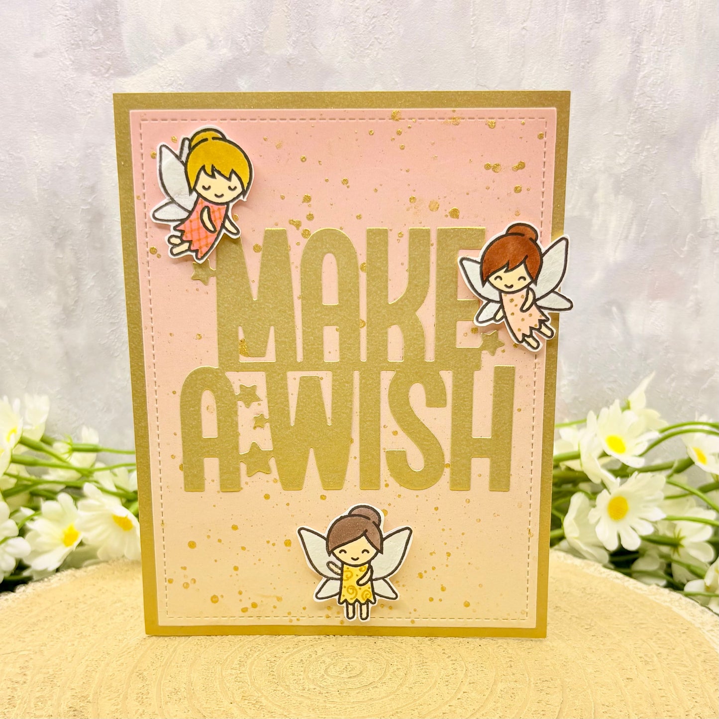 Fairies Make A Wish Handmade Birthday Card