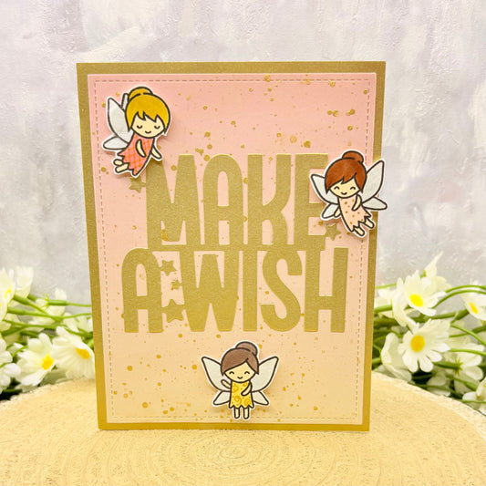 Fairies Make A Wish Handmade Birthday Card