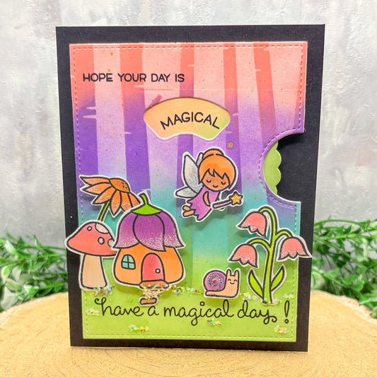 Fairy Have A Magical Day Handmade Birthday Reveal Wheel Card