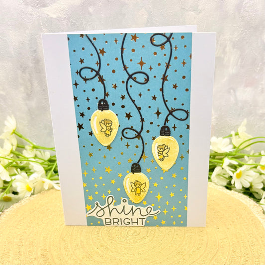 Fairy Lights Shine Bright Handmade Christmas Card-1
