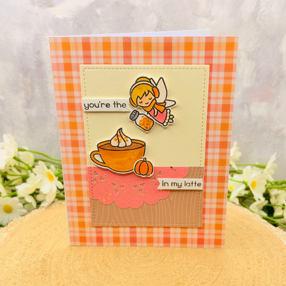 Fairy Pumpkin Spiced Latte Handmade Card-1