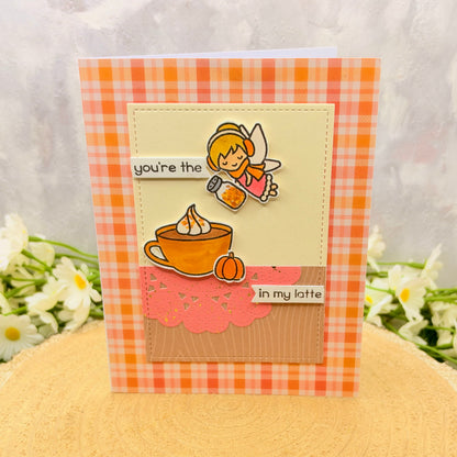 Fairy Pumpkin Spiced Latte Handmade Card-1