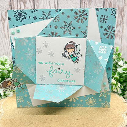 Fairy Wishes Square Handmade Christmas Card-1