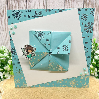 Fairy Wishes Square Handmade Christmas Card