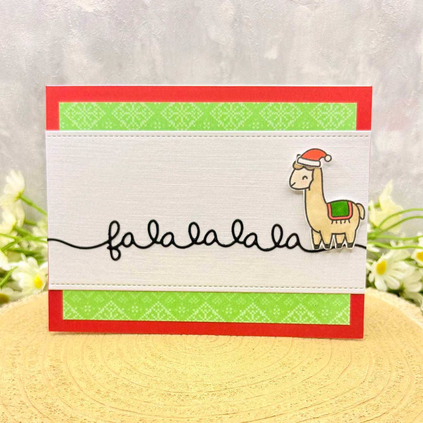 Fa la la Llama Handmade Christmas Card