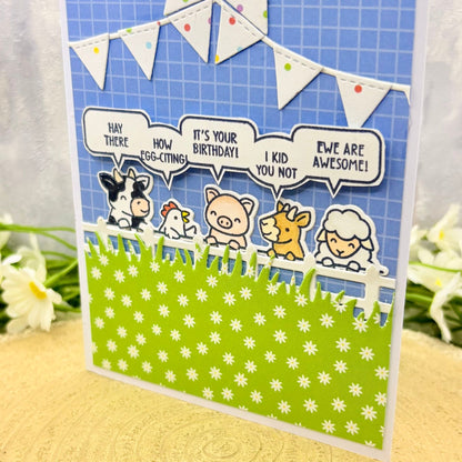 Farmyard Animal Quotes Handmade Birthday Card-2