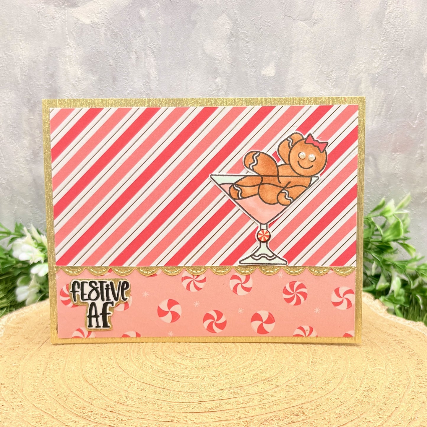 Festive AF Gingerbread Woman Christmas Card