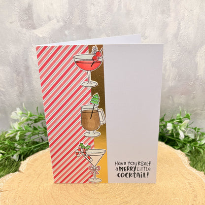 Festive Cocktails Handmade Christmas Card-1