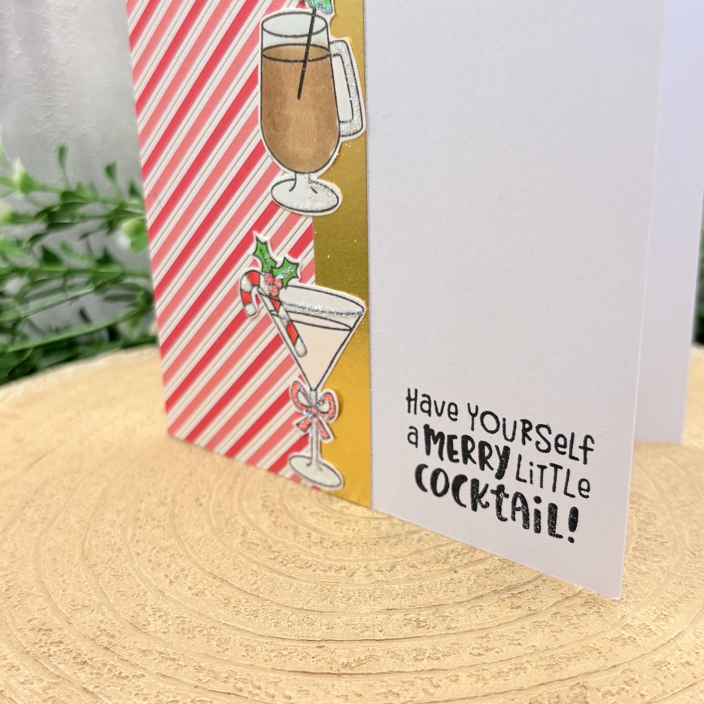 Festive Cocktails Handmade Christmas Card-2