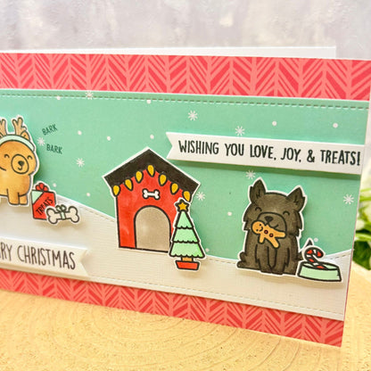 Festive Dogs Handmade Christmas Card-2