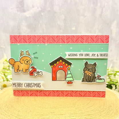 Festive Dogs Handmade Christmas Card