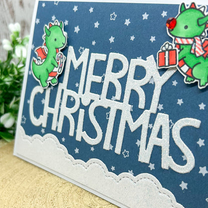 Festive Dragons Merry Christmas Handmade Christmas Card-2