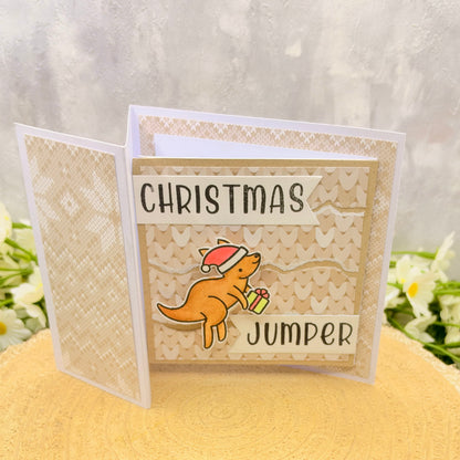 Festive Kangaroo Handmade Christmas Card