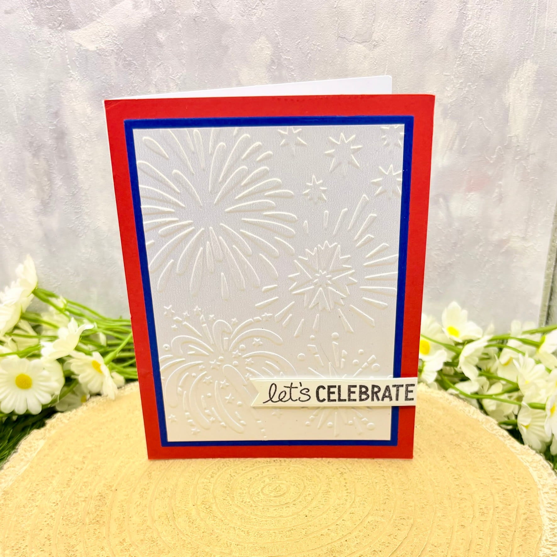Fireworks Let's Celebrate Handmade Card-1