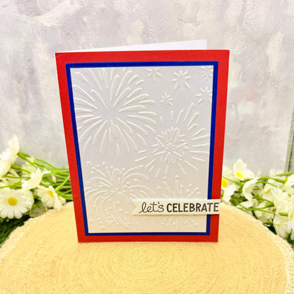 Fireworks Let's Celebrate Handmade Card-1