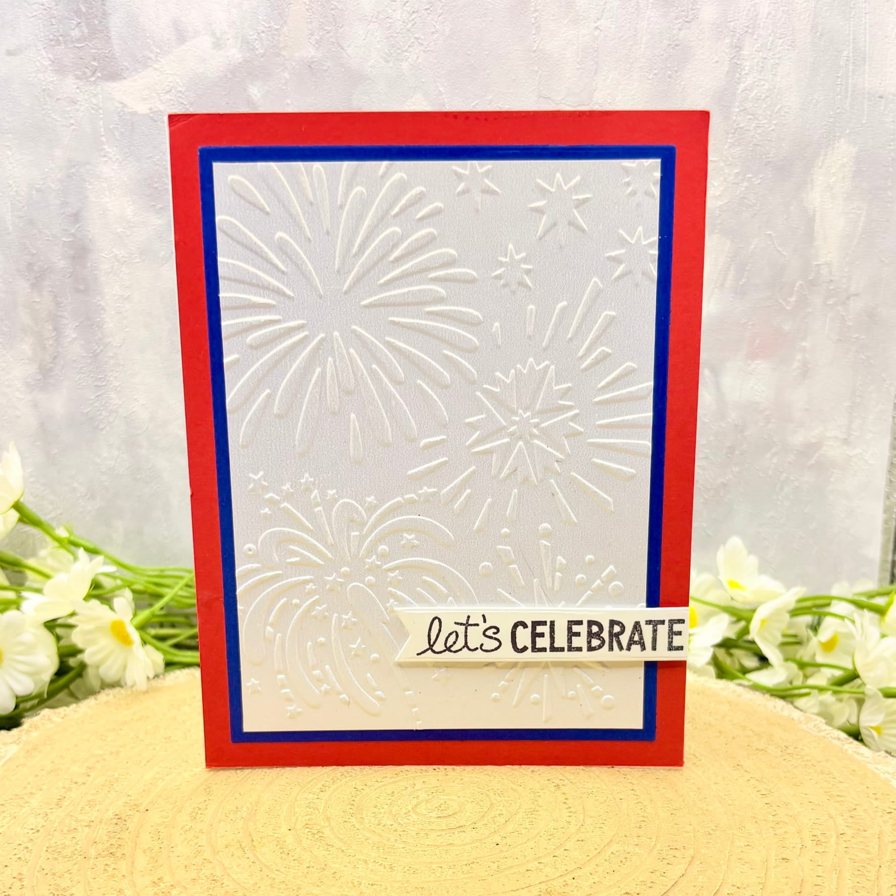 Fireworks Let's Celebrate Handmade Card