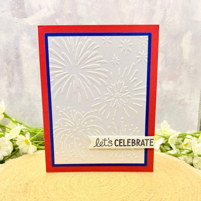 Fireworks Let's Celebrate Handmade Card