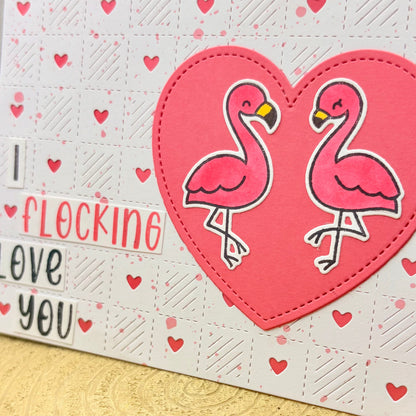 Flamingo Couple I Flocking Love You Handmade Card-2