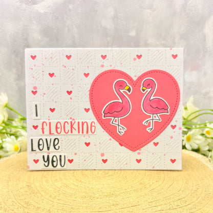 Flamingo Couple I Flocking Love You Handmade Card