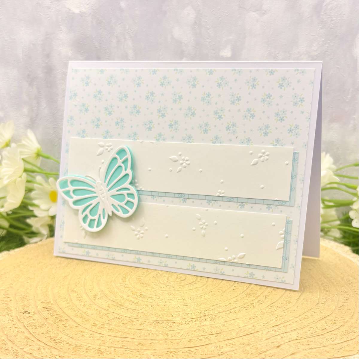 Floral Butterfly Design Handmade Card-1