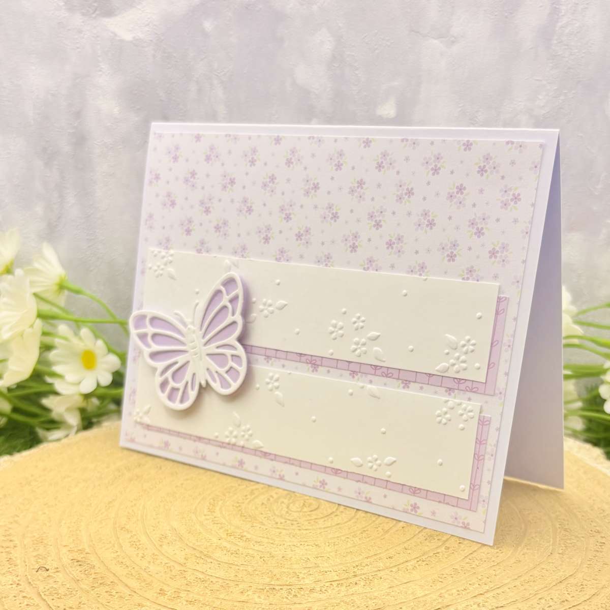Floral Butterfly Design Handmade Card-2