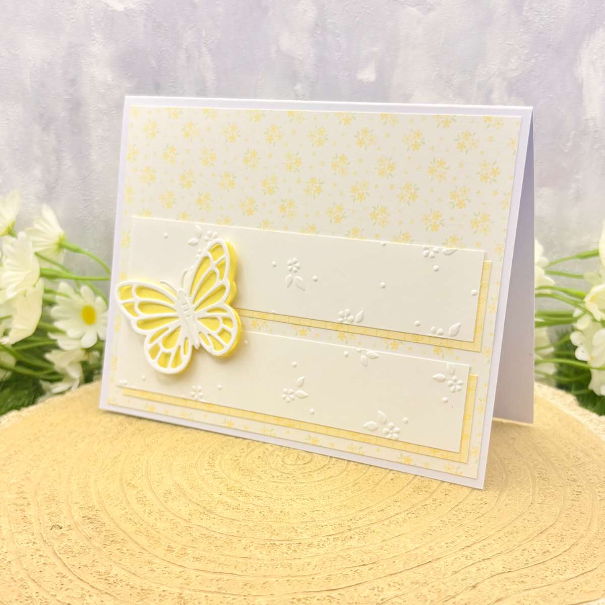 Floral Butterfly Design Handmade Card