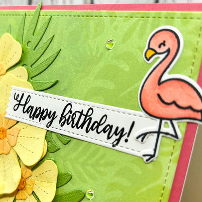 Floral Flamingo Handmade Birthday Card-2