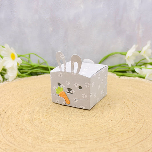 Floral Grey Bunny Miniature Gift Box