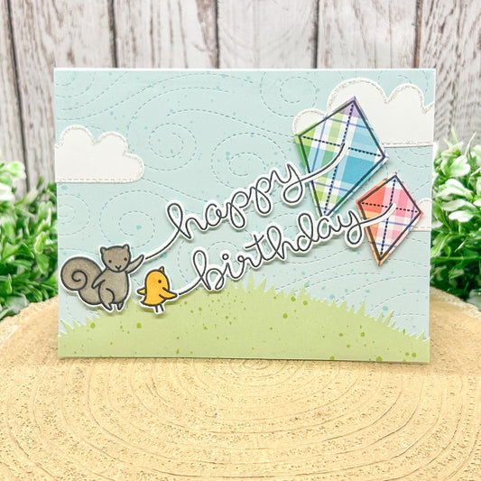 Flying Kites Handmade Birthday Card