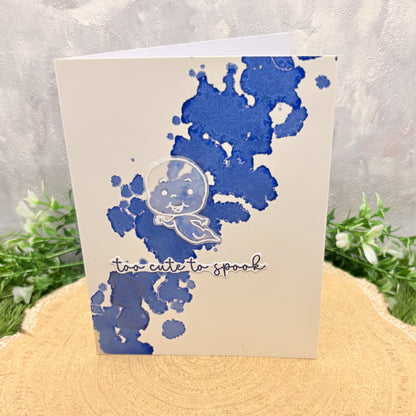 Friendly Ghost Too Cute To Spook Handmade Halloween Card-1