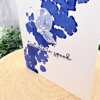 Friendly Ghost Too Cute To Spook Handmade Halloween Card-2